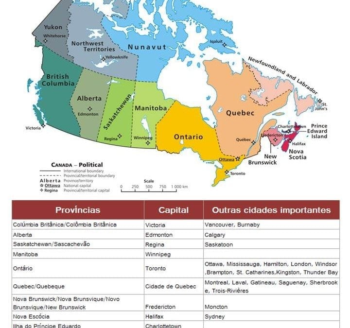 Canadá – Seus Territórios e Províncias